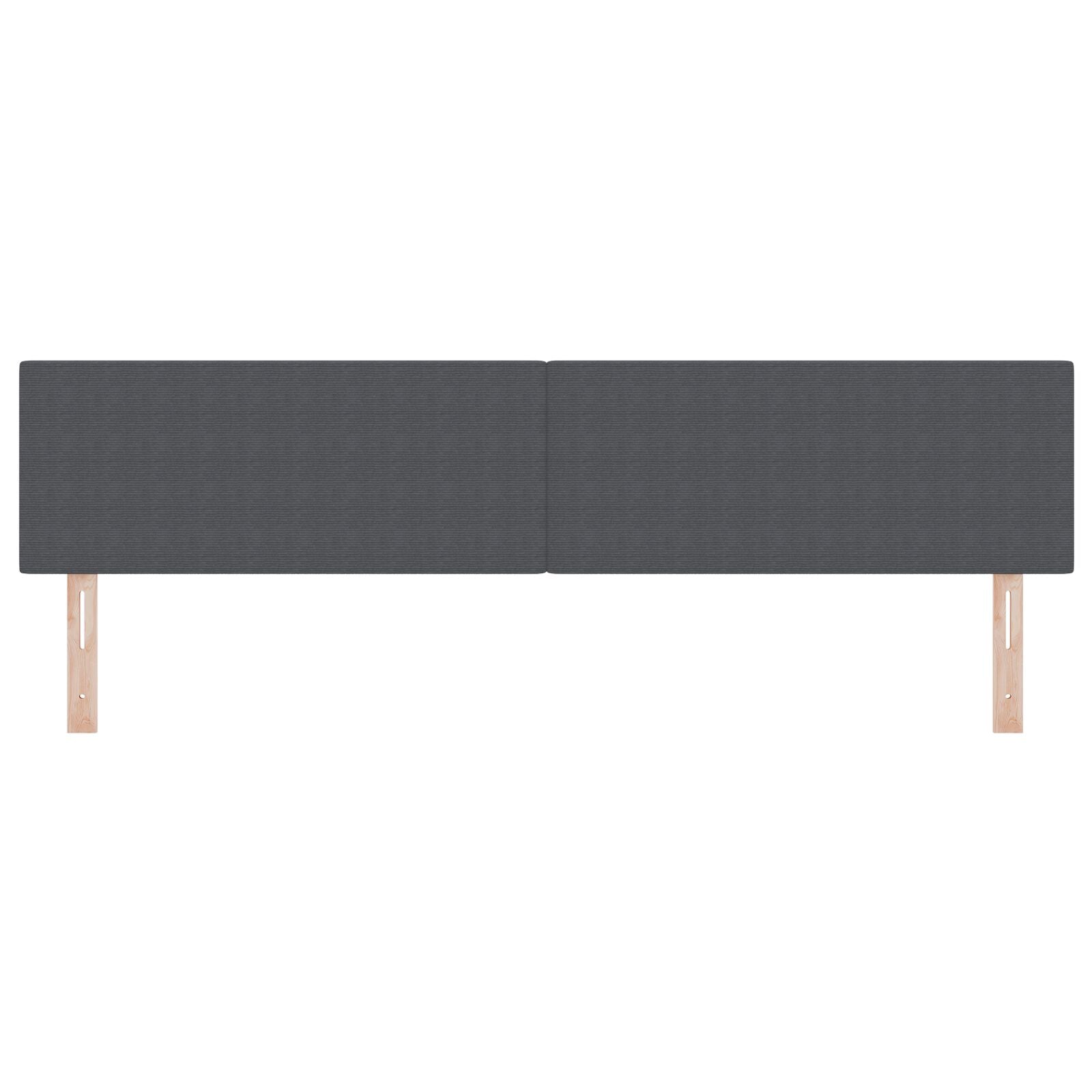 Hoofdbord Eenvoudig Ontwerp Corduroy Stof Donkergrijs 200 cm Laag hoofdbord