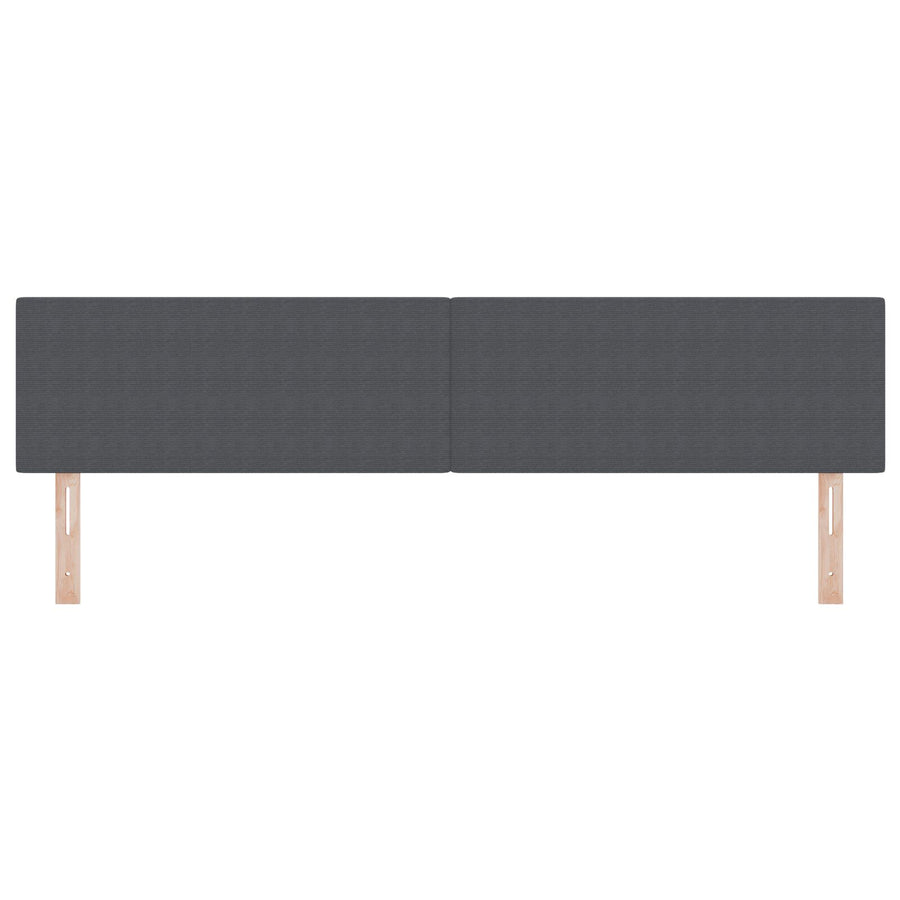 Hoofdbord Eenvoudig Ontwerp Corduroy Stof Donkergrijs 200 cm Laag hoofdbord