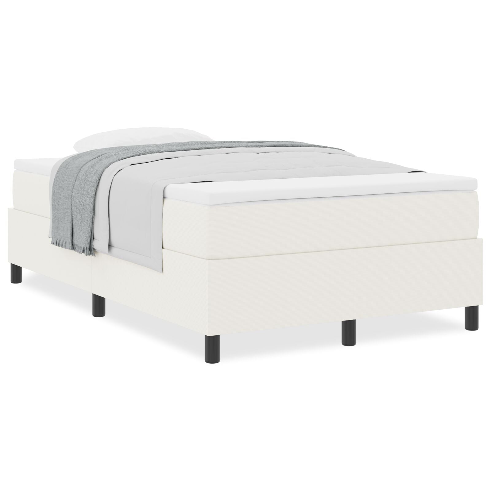 Boxspringbed Met Matras Crème Klein Dubbel Corduroy Stof