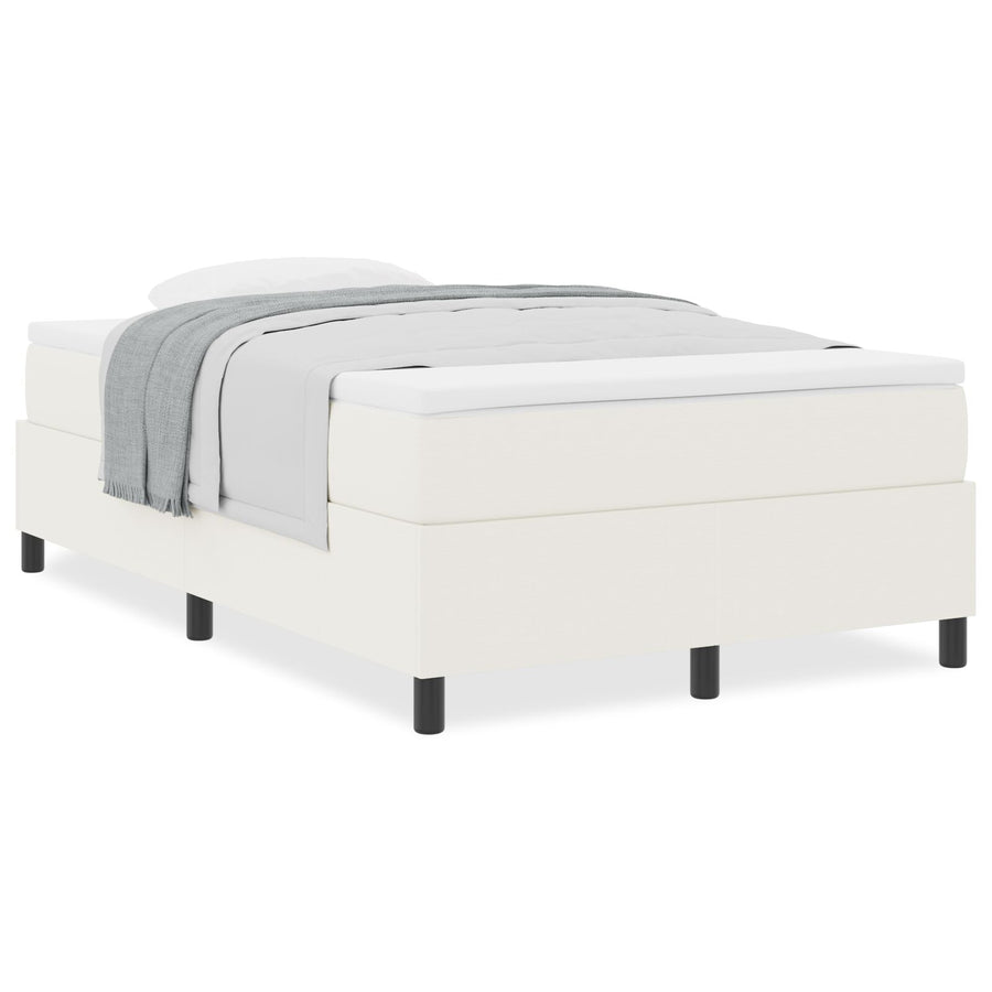 Boxspringbed Met Matras Crème Klein Dubbel Corduroy Stof