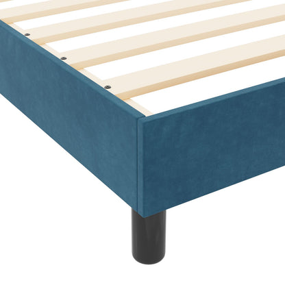 Bedframe Donkerblauw 140X200 Cm Fluweel Crème
