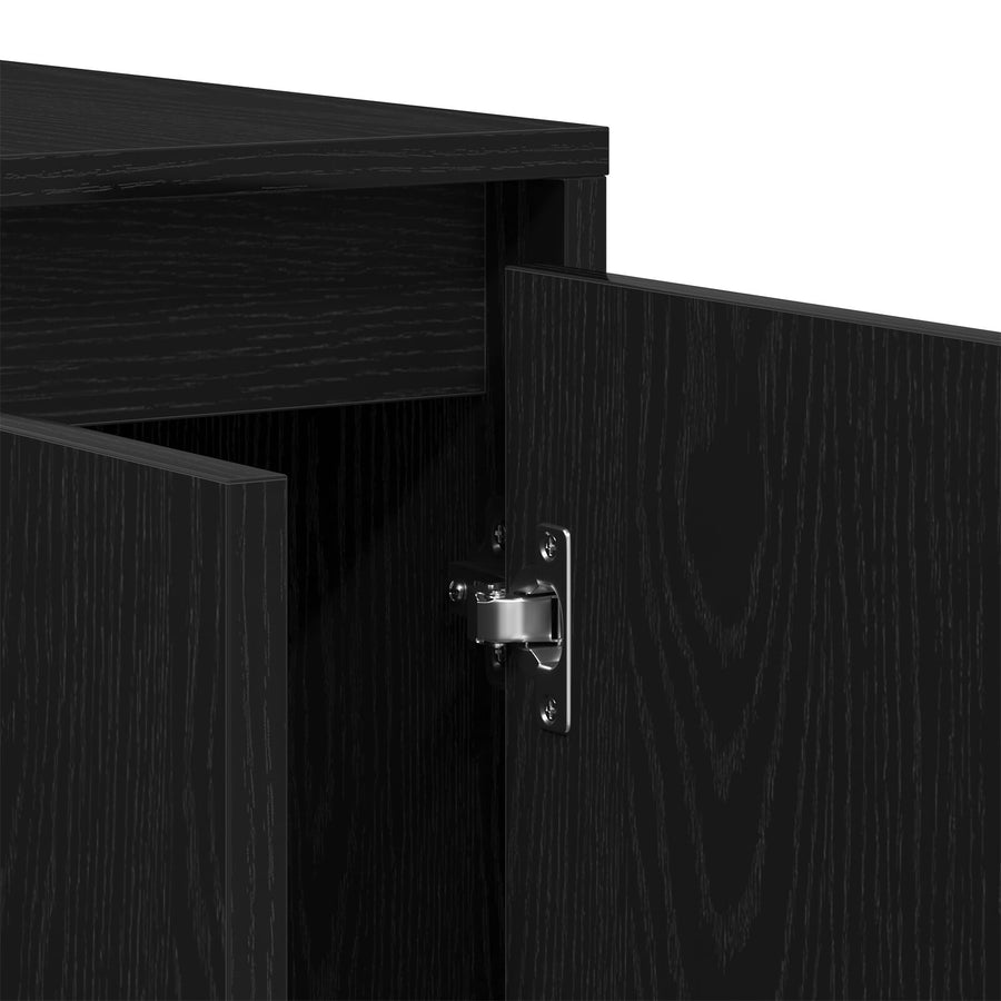 Zwart Eiken Dressoir Zwart Eiken Houtfineer 135 X 41 X 75 Cm