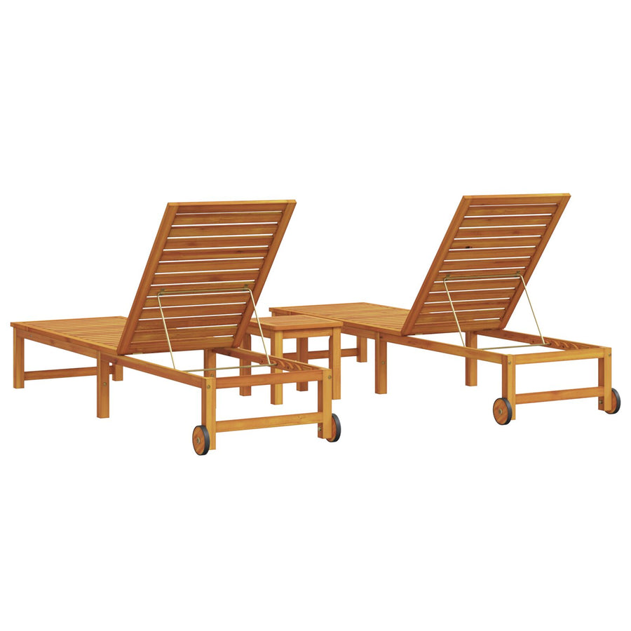 Zonnebank Met Tafel Massief Acaciahout,  Zonnebank Massief Acaciahout