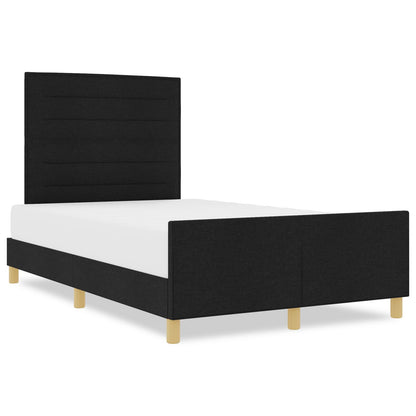 Bedframe Zwart 140X190 Cm Stof Crème