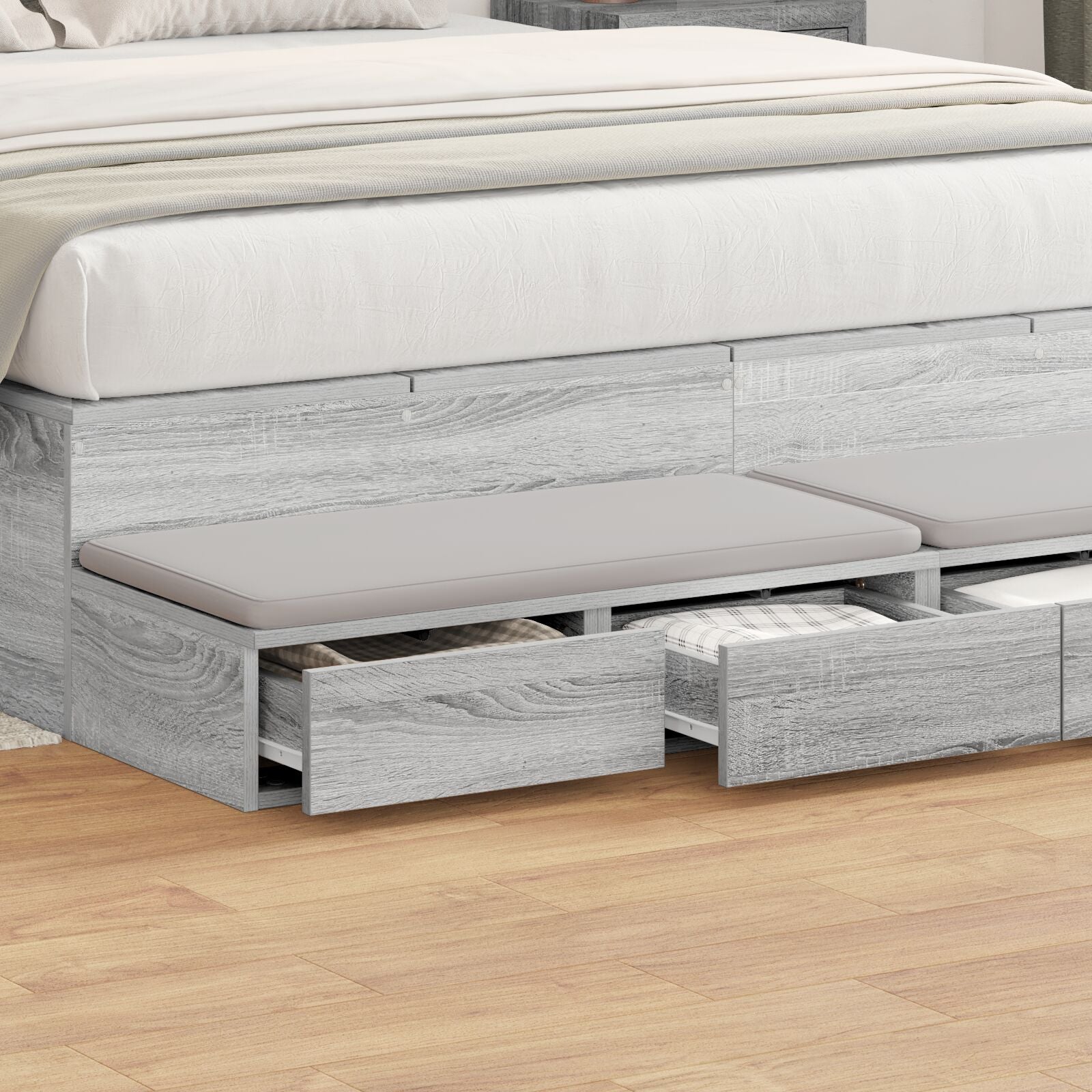 Bedlades 140X36,5X16,5 Cm Gelaagd Hout Grijs sonoma 140 x 36.5 x 16.5 cm