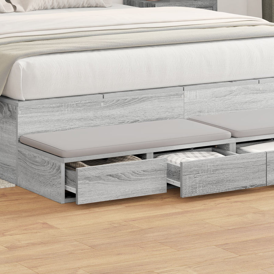 Bedlades 140X36,5X16,5 Cm Gelaagd Hout Grijs sonoma 140 x 36.5 x 16.5 cm