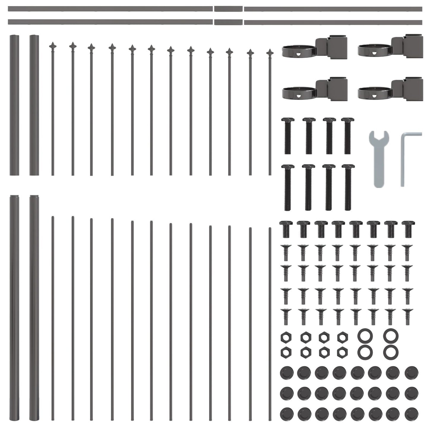 Tuinafscheiding Met Hoofdsteun 11,9X1,5 M Staal Grijs 11.9 m 125-150 cm