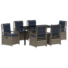 7-Delig Tuin Eetset Grijs Poly Rattan