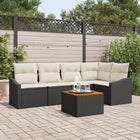 Tuinset poly rattan 6-delig zwart