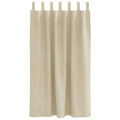 Blackout Gordijnen Met Hanglussen 2 Stuks Fluweel Crème 140 x 175 cm met ophanglussen