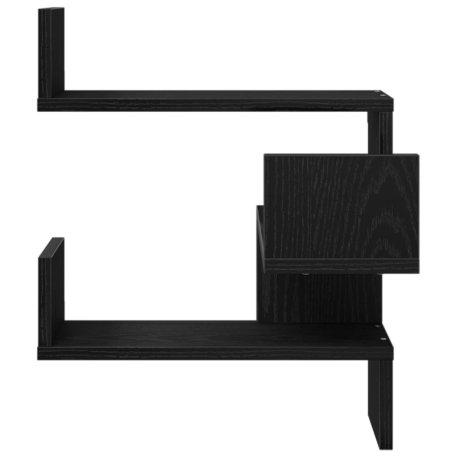 Wandplanken 2 Stuks Zwart Eiken 40X40X49,5 Cm Bewerkt Hout