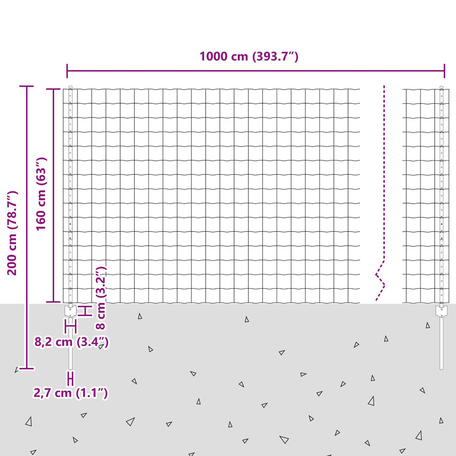 Euro Hek Set Set Van 2 Gegalvaniseerd Staal 10 X 1.6 Meters