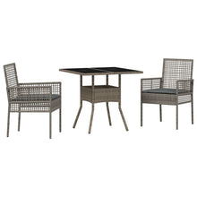 3-Delige Tuin Eetset Grijze Poly Rattan