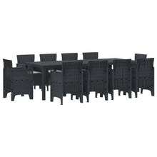 11 Delige Tuin Eetset Met Kussens Anthraciet Poly Rattan