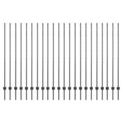 Hekpalen 22 stuks grijs 200 cm staal