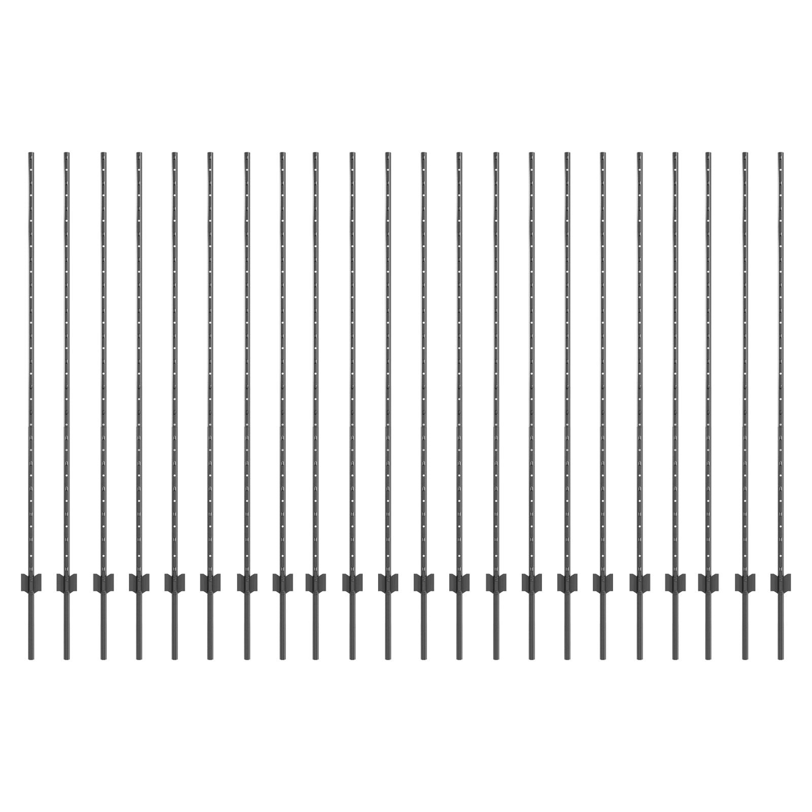 Hekpalen 44 stuks U-Channel Grijs 200 cm Staal