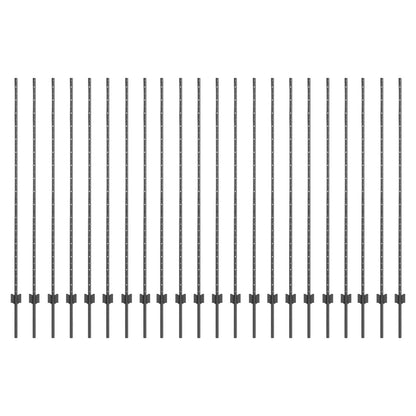 Hekpalen 44 stuks U-Channel Grijs 200 cm Staal