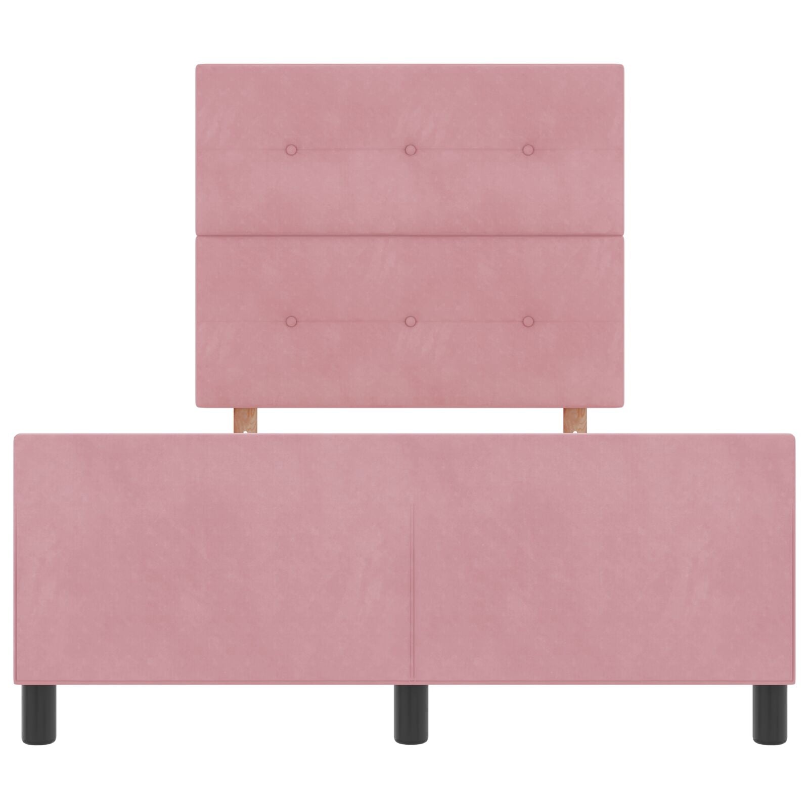 Roze Fluweel Bedframe 120X200 Cm Crème