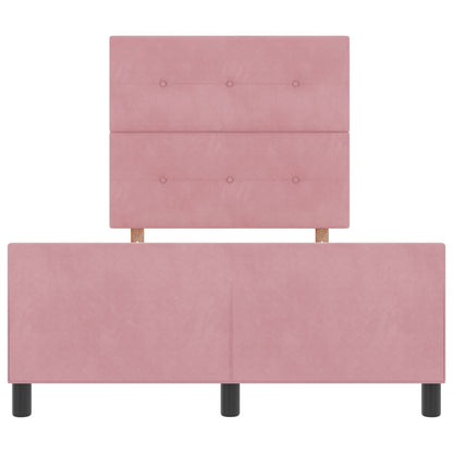 Roze Fluweel Bedframe 120X200 Cm Crème