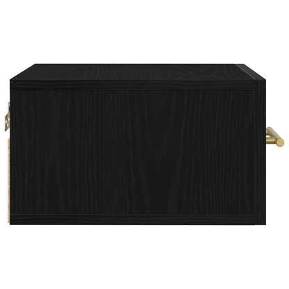 Bedside Cabinet Wandgemonteerd Zwart Eiken 35X35X20 Cm Zwart Eiken