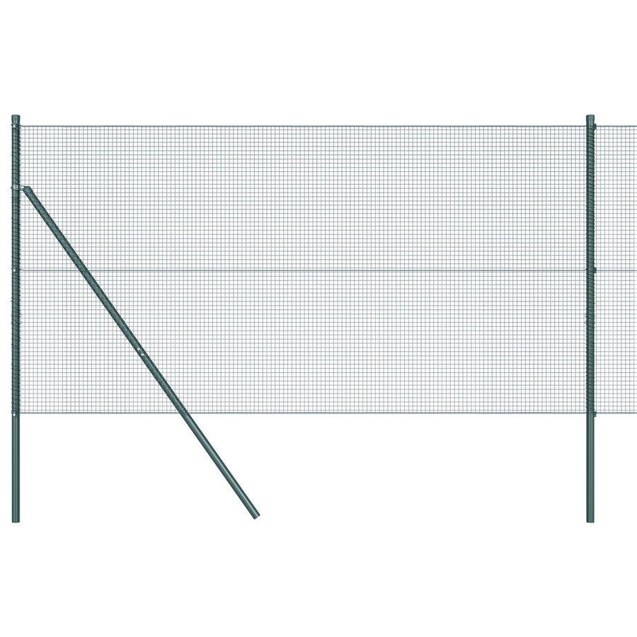 Gelast Draad Hek Met 7 Palen Groen 1,2X10 M Staal Gegalvaniseerd Staal