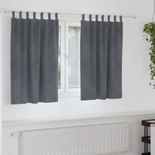 Zwarteout Gordijnen 2 Stuks Velvet Super Lichtgrijs 140 x 140 cm met ophanglussen