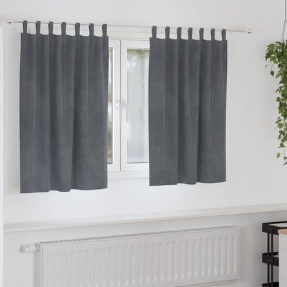 Zwarteout Gordijnen 2 Stuks Velvet Super Lichtgrijs 140 x 140 cm met ophanglussen