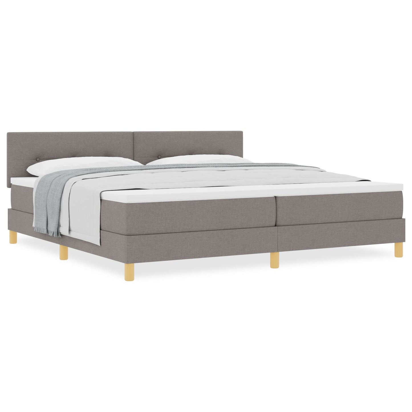 Boxspring Bed Met Matras Stof Taupe 200 x 200 cm Met knopen