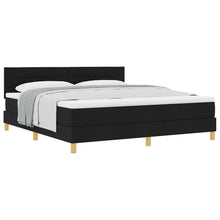Boxspring Bed Met Matras Stof Zwart 180 x 200 cm Lijnen ontwerp