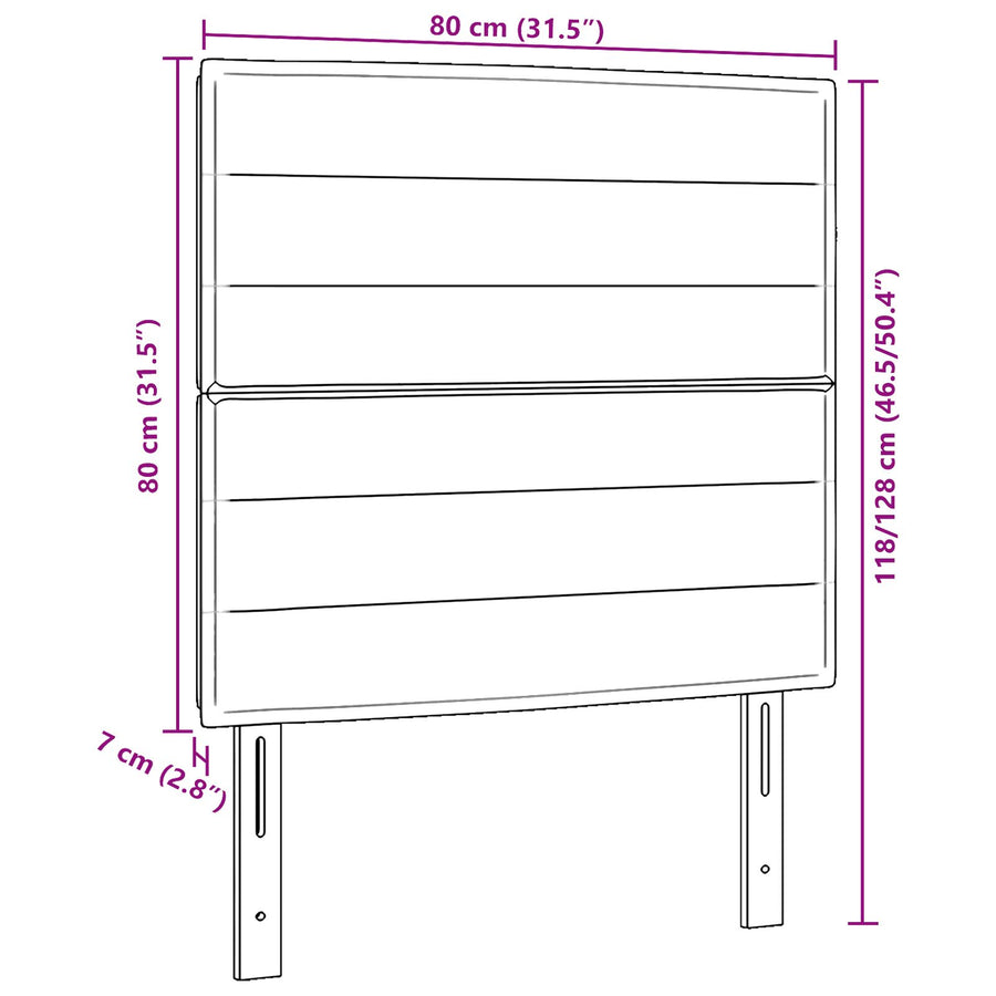 Hoofdbord Stof Gestoffeerd Hoofdbord Lichtgrijs 80 cm Hoog hoofdbord
