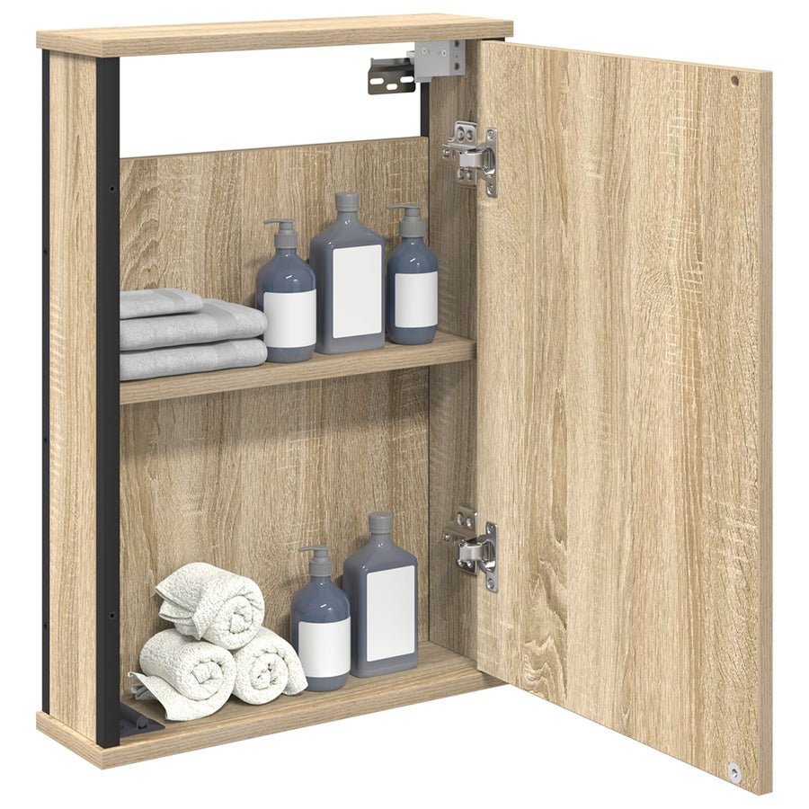 Spiegelkast Natuurlijke Eik Spaanplaat, Glas, Metaal Medium