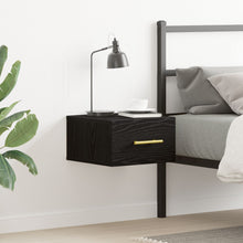 Bedside Cabinet Wandgemonteerd Zwart Eiken 35X35X20 Cm Zwart Eiken