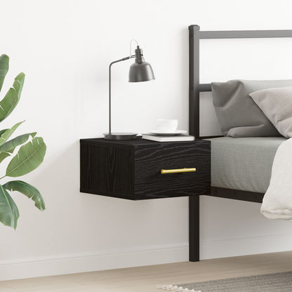 Bedside Cabinet Wandgemonteerd Zwart Eiken 35X35X20 Cm Zwart Eiken