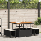 Eettafelset tuin poly rattan zwart 2 persoons