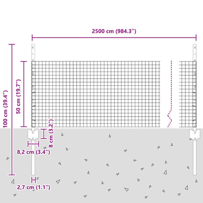 Tuinhek Set Set Van 2 Gegalvaniseerd Staal 25 X 0.5 M Duurzaam