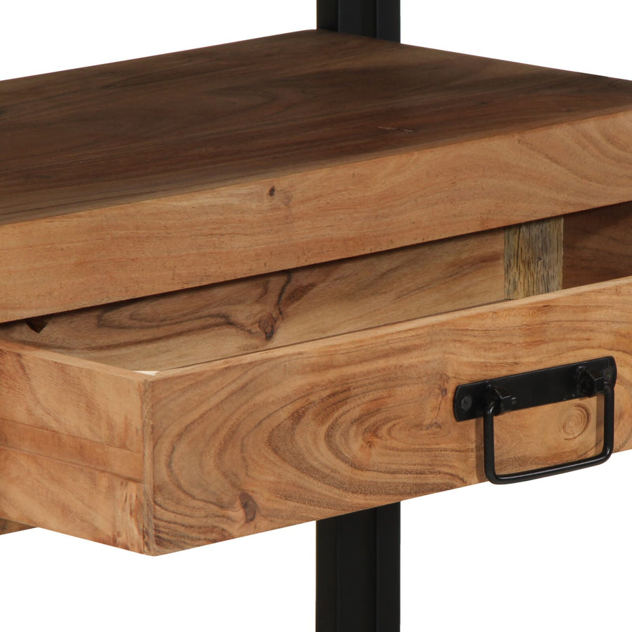 Bijzettafels Zwart En Metaal 120 x 33 x 75 cm Massief acaciahout
