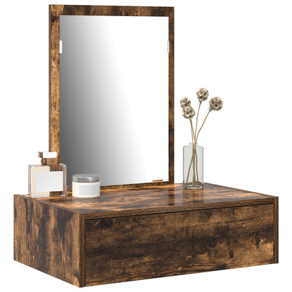 Wandkaptafel 60 x 40 x 70 cm Gerookt eiken zonder LED