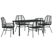 Tuinset polyrattan 5-delig zwart