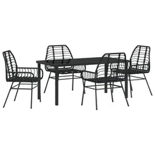 5-Delige Tuin Eetset Zwart Poly Rattan