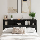 Headboard cabinet Black Oak 180 x 19 x 103.5 cm Engineered wood