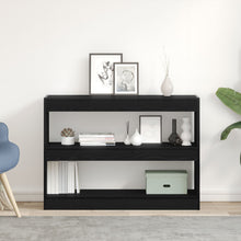 Boekenkast/Kamerdivider Zwart Eiken 100X30X72 Cm Bewerkt Hout