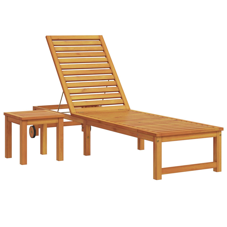 Zonnebank Met Tafel Massief Acaciahout,  Zonnebank Massief Acaciahout