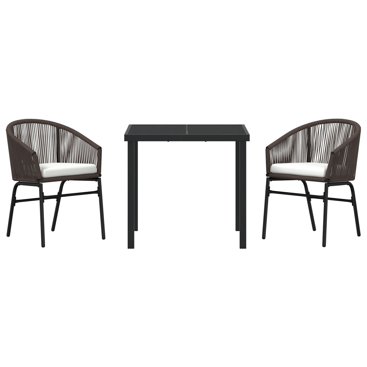 3-Delige Tuin Eetset Bruin Poly Rattan