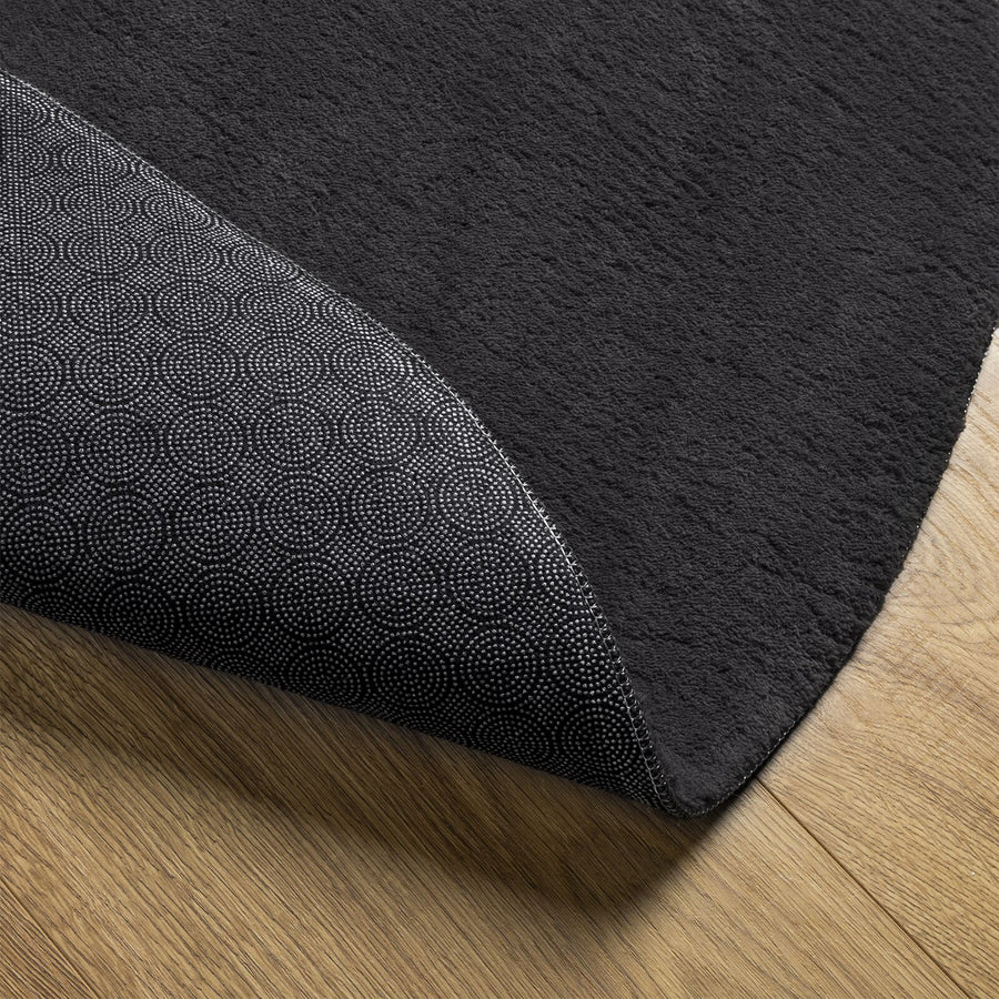 Vloerkleden Wol Decoratieve Details Zwart 160 x 230 cm OVAL-REGENDROP
