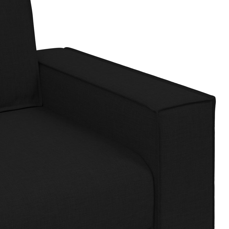 3-Delige Sofaset Met Kussens E Stof Zwart