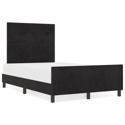 Bed Frame Zwart 120X190 Cm Fluweel Crème