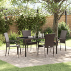 Tuinstoelenset 5-delig poly rattan bruin
