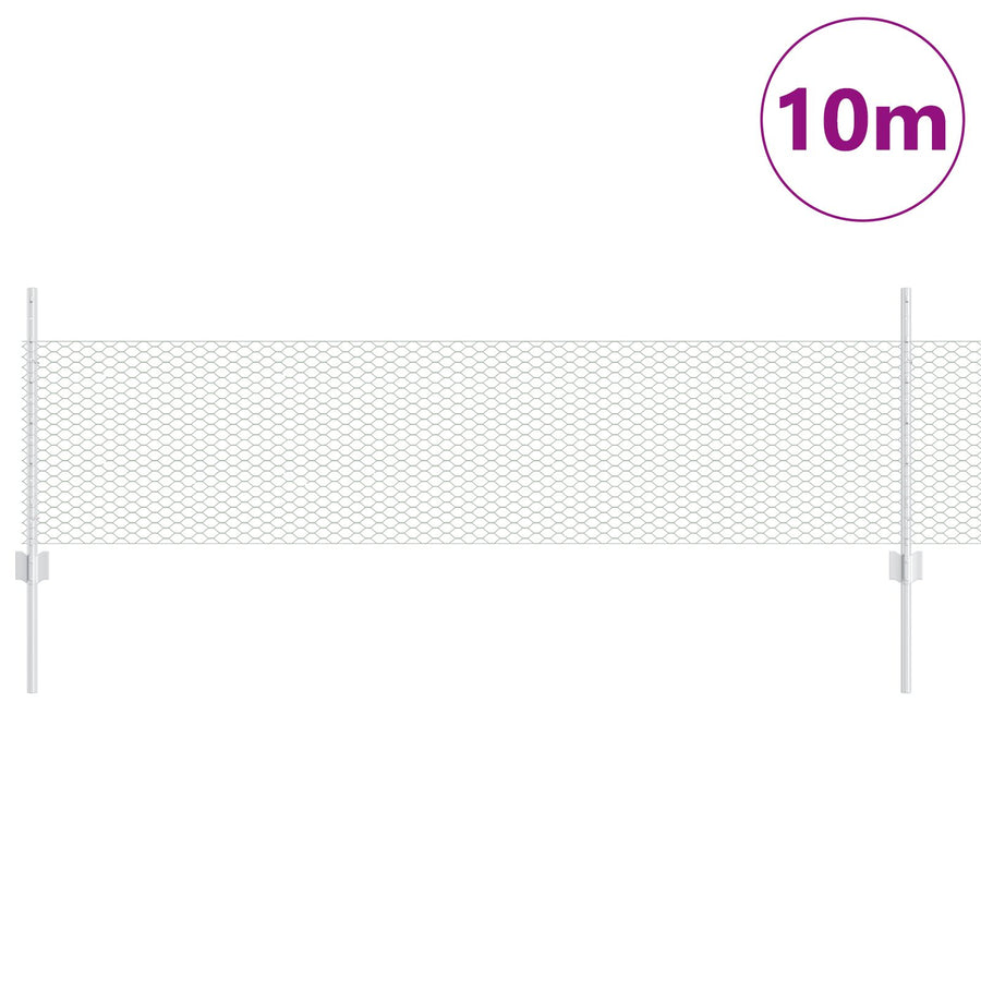 Hekpalen 5 St U-Vorm 60 Cm Gegalvaniseerd Staal,  Zeshoekig Hek 0.5X10 M Gegalvaniseerd Staal