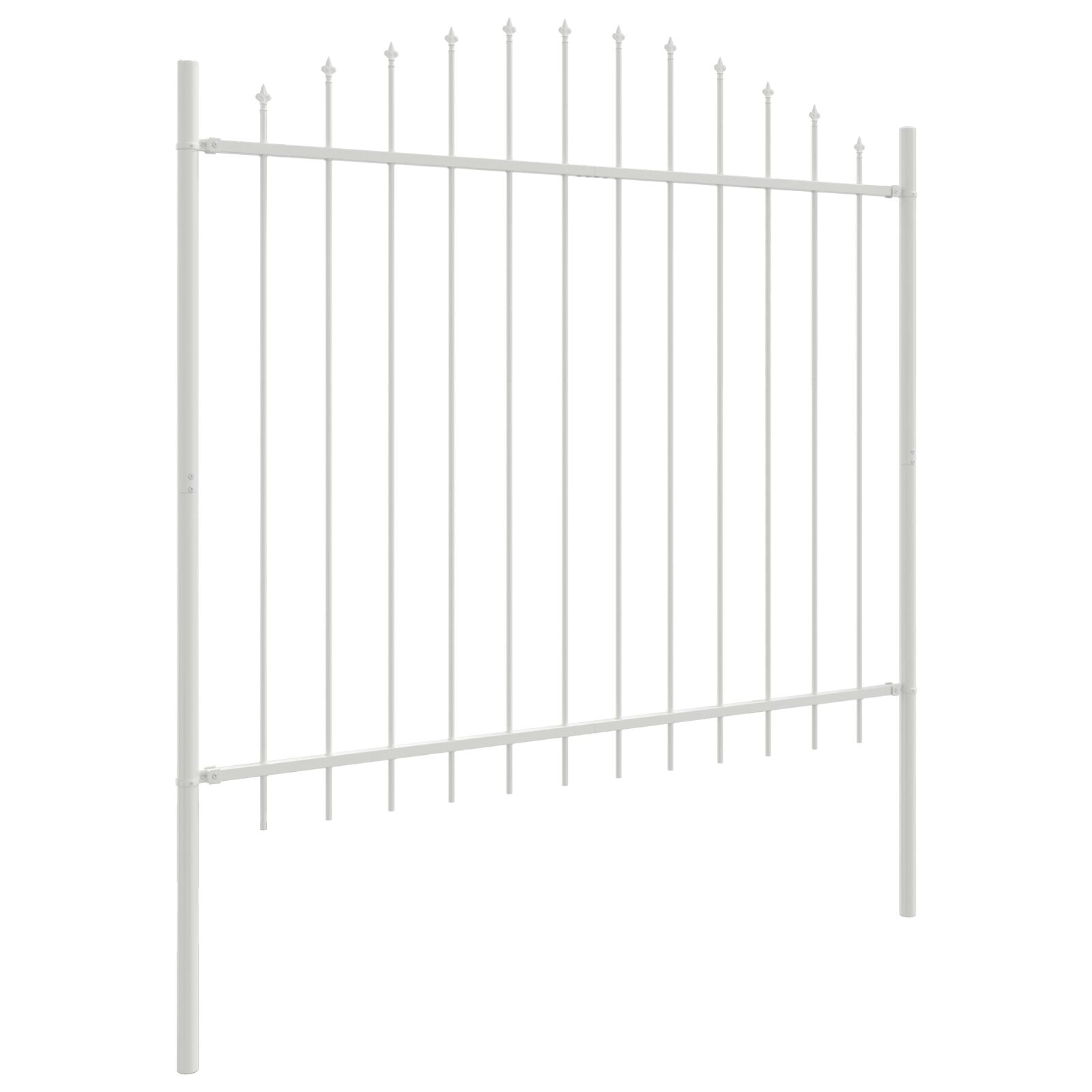 Tuinhek Met Hoepeltop 13,6X1,25 M Staal Wit 13.6 m 100-125 cm