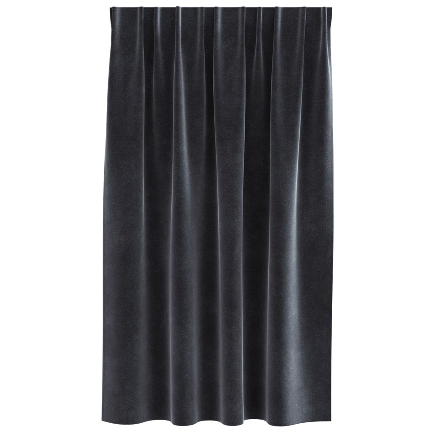 Zwarte Uitvouwgordijnen Met Toplint 2 Stuks Velvet Donkergrijs 140 x 140 cm met ingenaaide tape